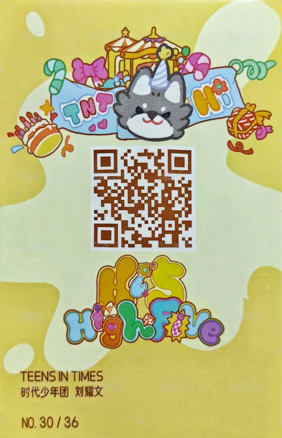 五週年生日 B版 周邊卡 4團單 背面