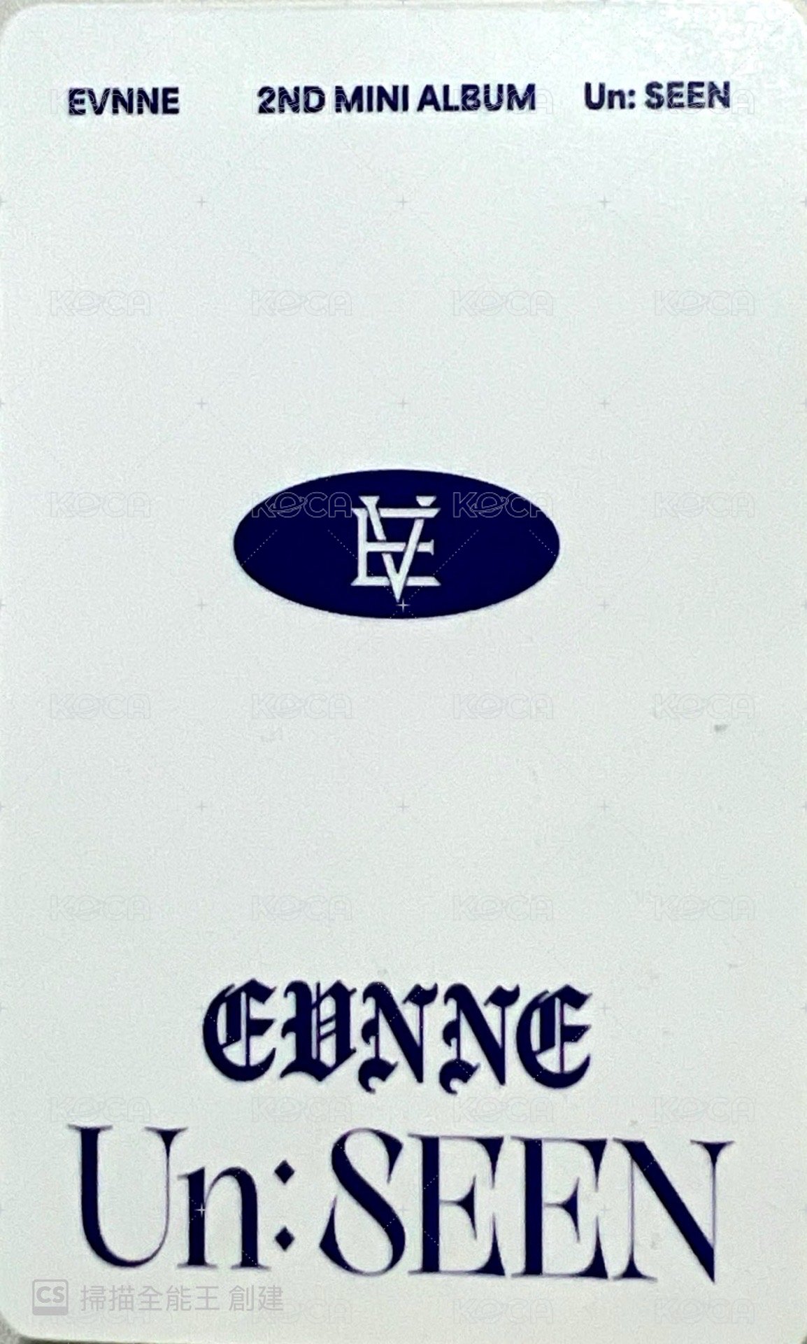 Un: SEEN 專輯卡  背面