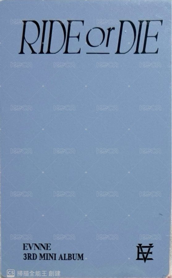 RIDE or DIE 專輯卡  背面