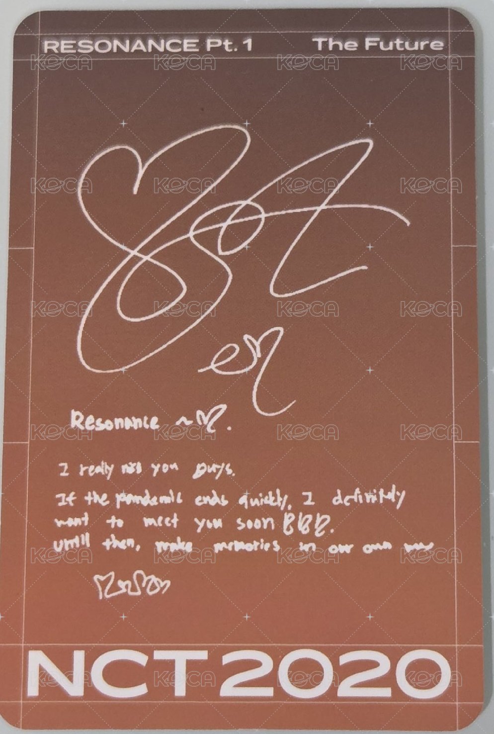 2020大隊 Pt.1 智能專 專輯卡 The Future Ver. 背面