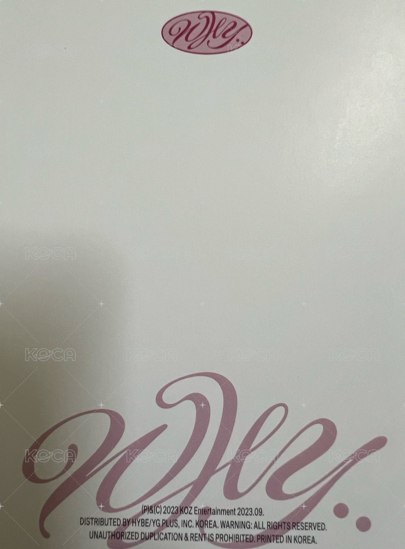 WHY.. 專輯 明信片 DAZED ver. 背面