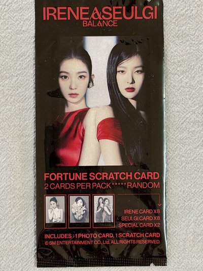Red Velvet Irene Seulgi 隨機幸運刮刮卡組