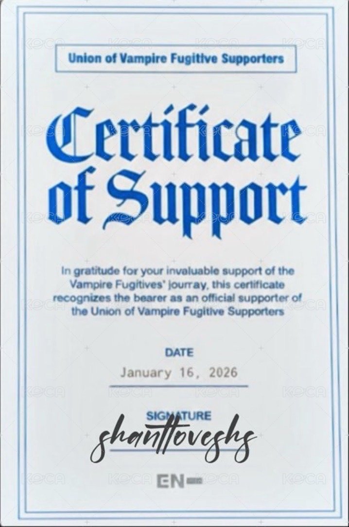 ENHYPEN x 韓國紅十字會 周邊卡  背面