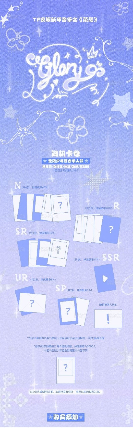 TF家族新年音樂會《榮耀》 隨機卡  背面