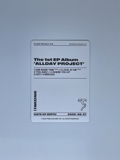 TELECA LIMITED EDITION ALLDAYPROJECT  隨機卡 