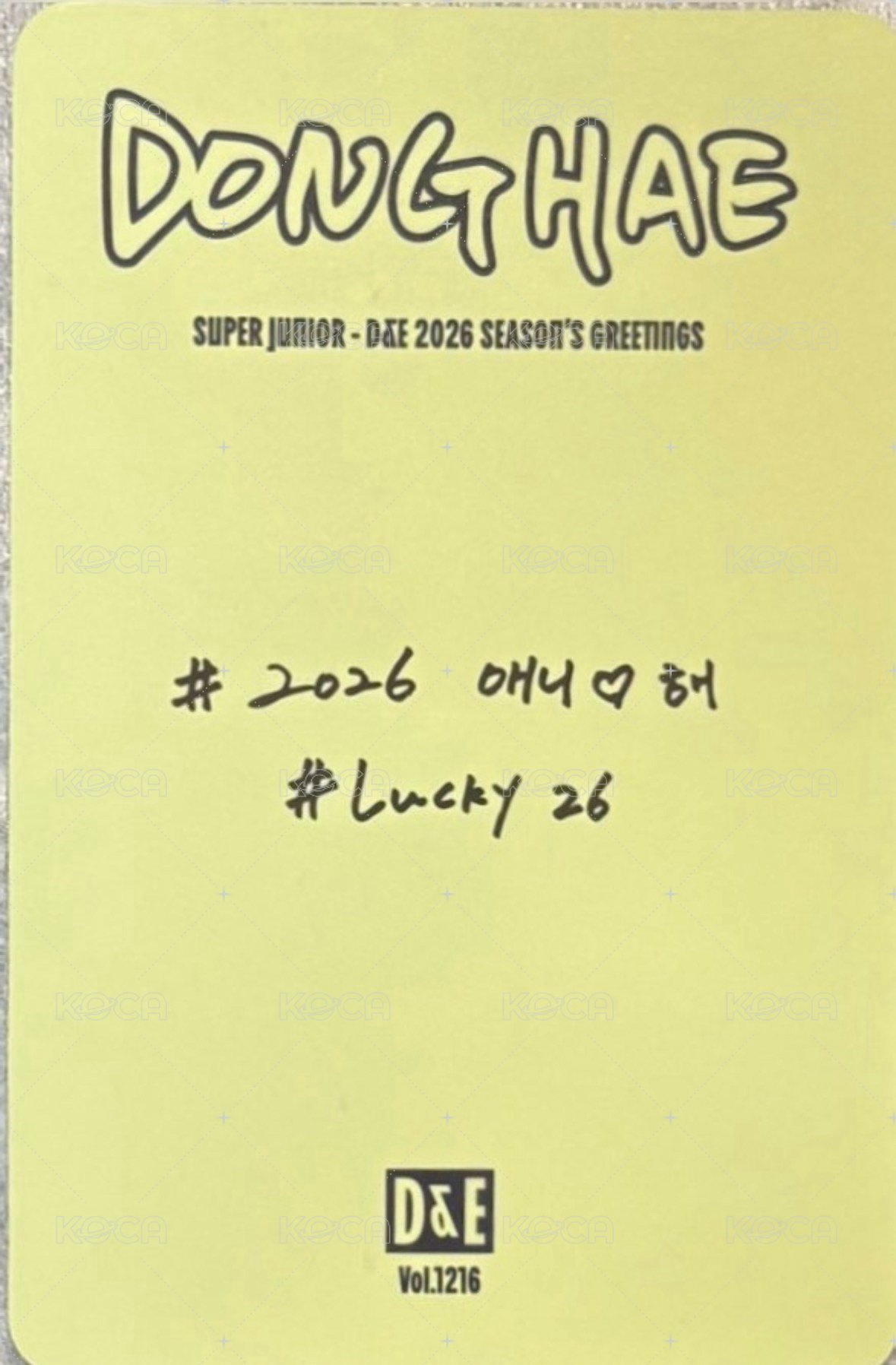 26 年曆 年曆卡  背面