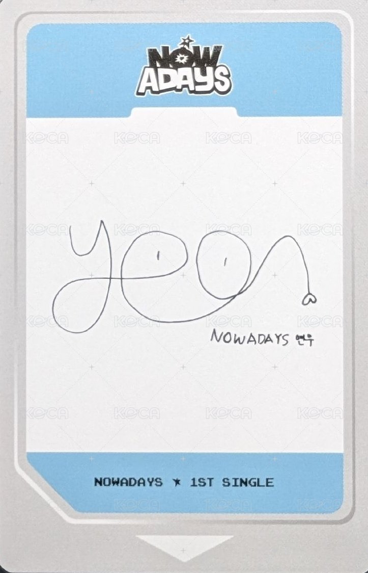 NOWADAYS 專輯卡  背面