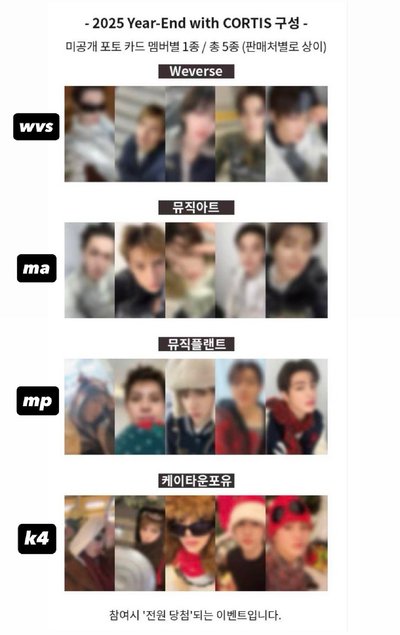 CORTIS 2025年末禮 mp k4 特典卡