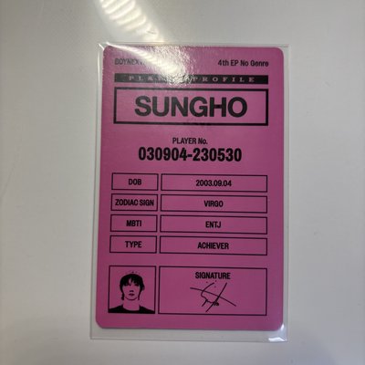 ［NO GENRE］Broad Game ver. 專輯卡 成淏