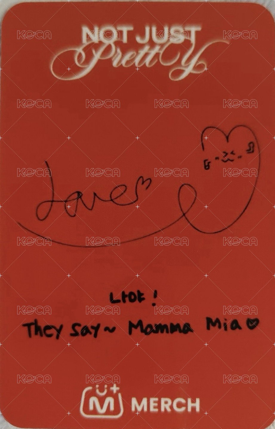 迷二 mnet 簽專 特典卡  背面