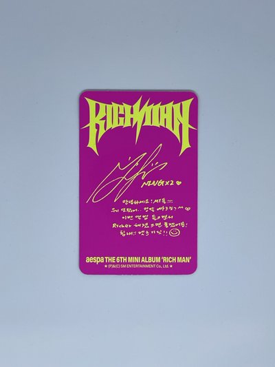 Rich Man 專輯卡 BAG 寧