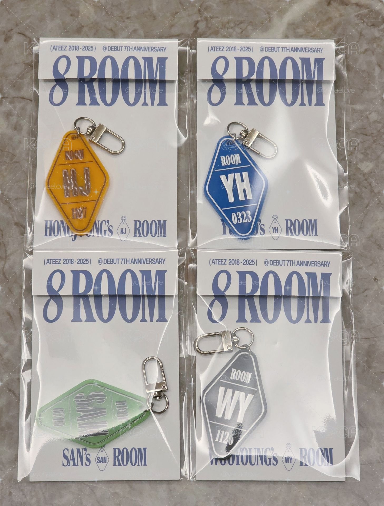 ATEEZ 8 ROOM七周年快閃店（線上）鑰匙圈 全新未拆 含卡