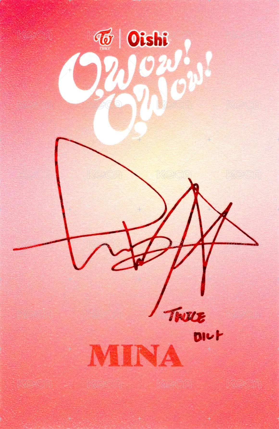 Oishi 代言卡 Mina餅乾代言卡 背面