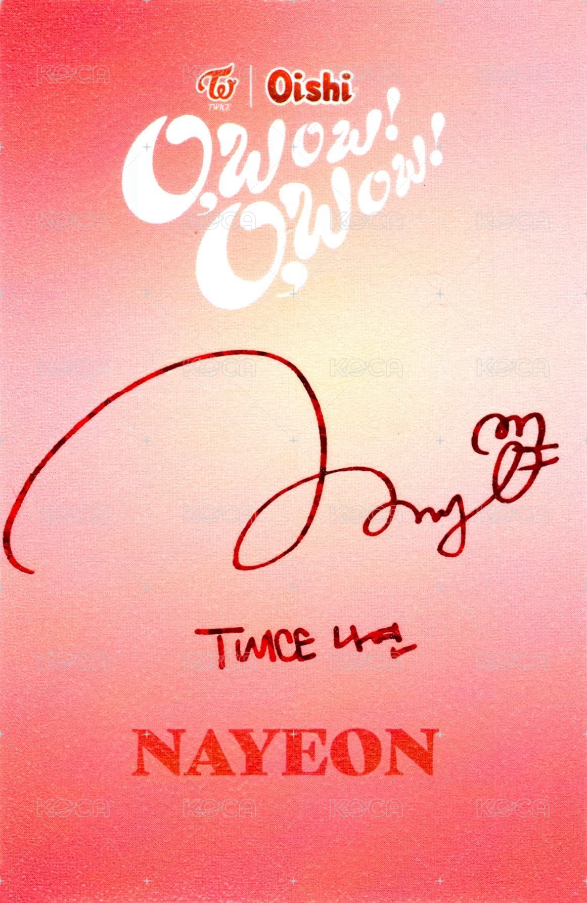 Oishi 代言卡  背面