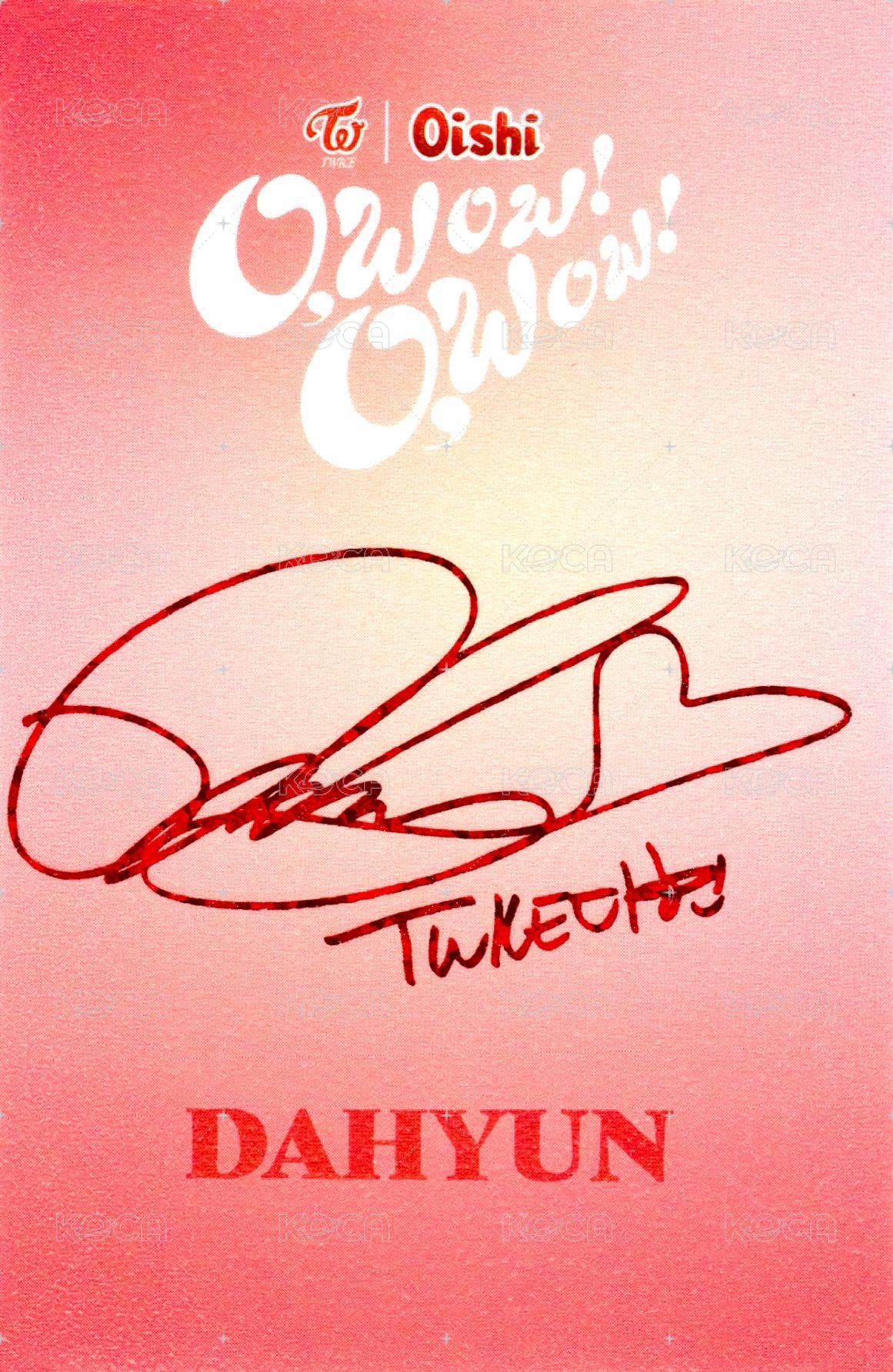 Oishi 代言卡  背面