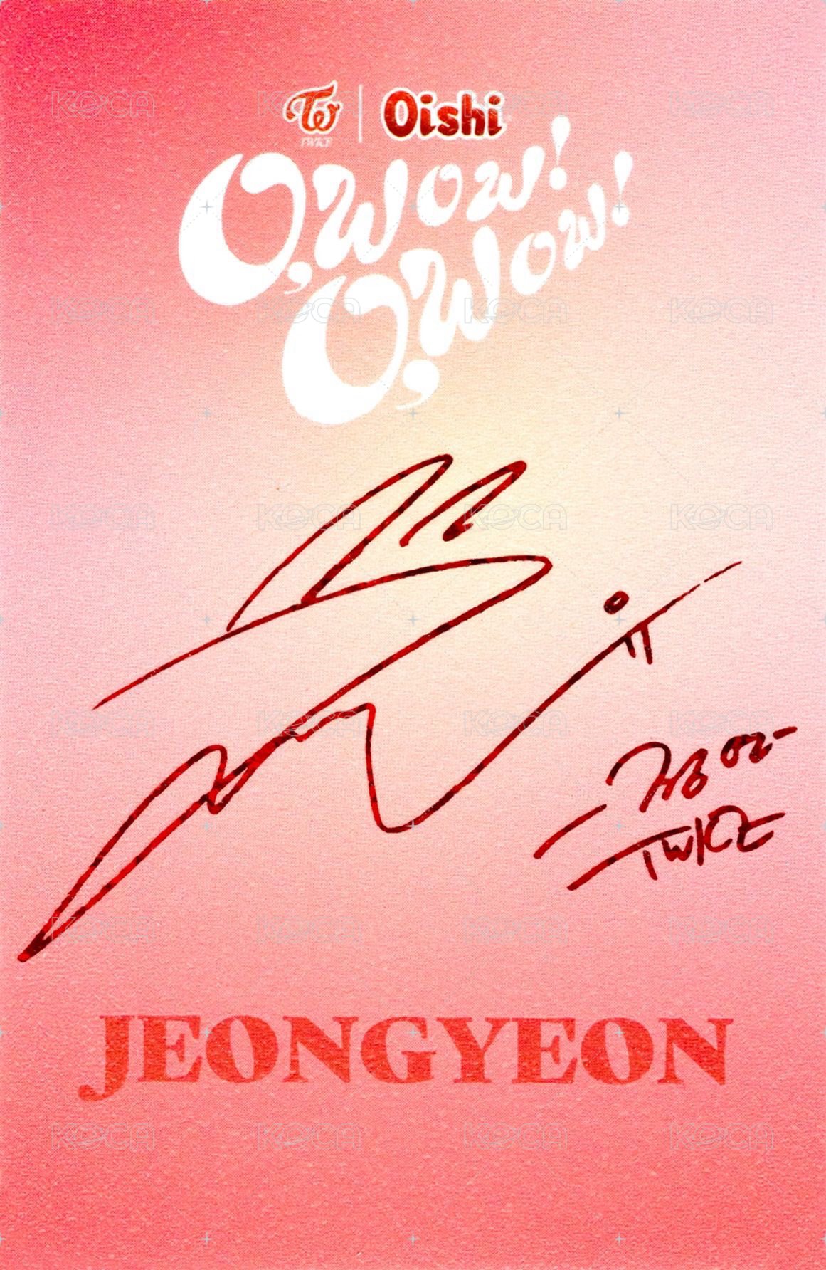 Oishi 代言卡  背面