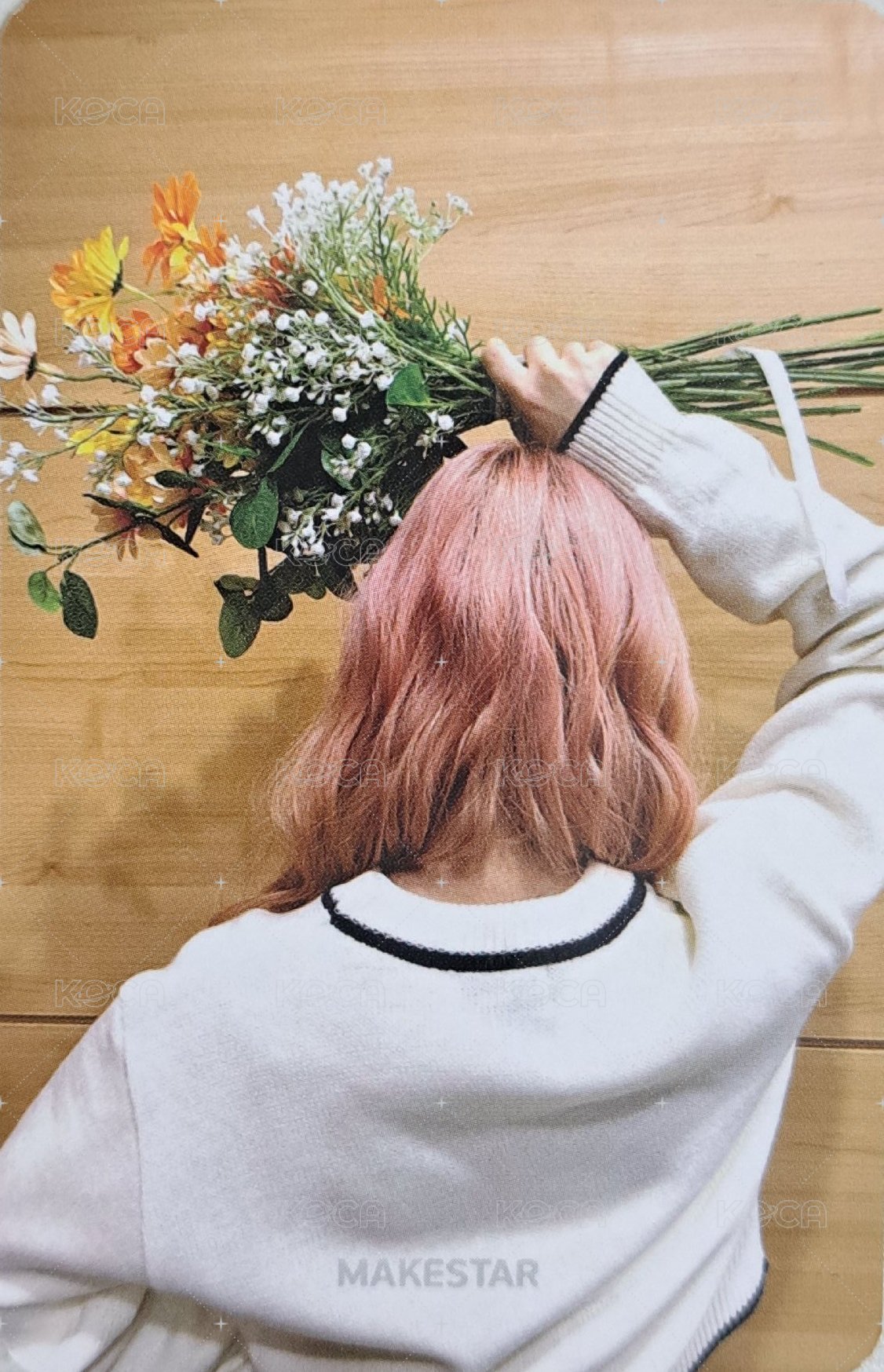 泰迪熊 ms 2.0 簽售卡 捧花珉 背面