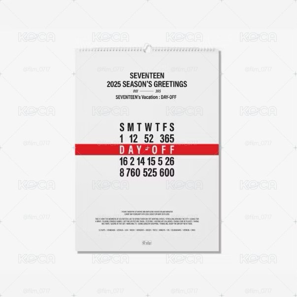 🤍SEVENTEEN 2025 SEASON'S GREETINGS 掛曆 WALL CALENDAR