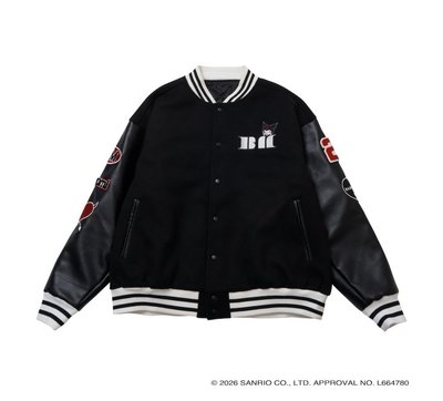 [酷洛米 聯名周邊] 棒球外套 黑色