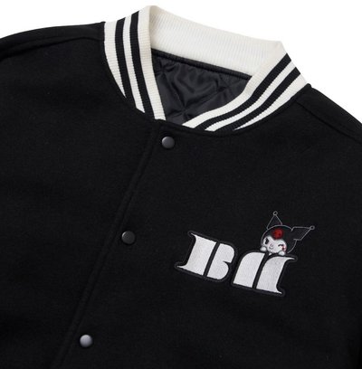 [酷洛米 聯名周邊] 棒球外套 黑色