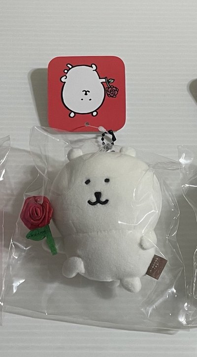自嘲熊 拿玫瑰熊 娃娃 吊飾