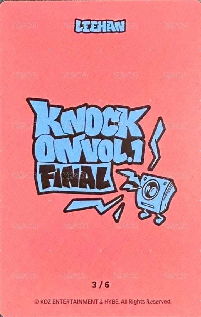Knock On 巡迴 隨機卡 FINAL 場周 3/6 背面