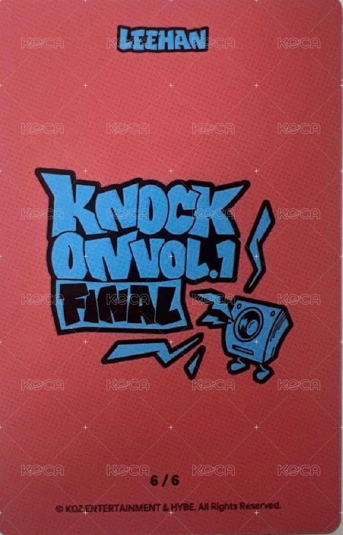 Knock On 巡迴 隨機卡 FINAL 場周 6/6 背面