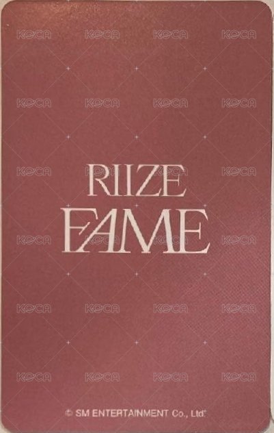 FAME 日咖 特典卡  背面