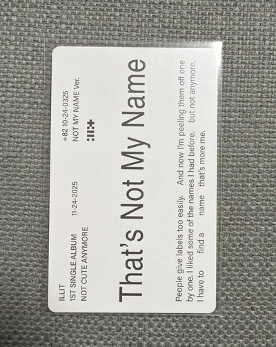 NOT CUTE ANYMORE 專輯卡 NOT MY NAME B ver.(Minju)