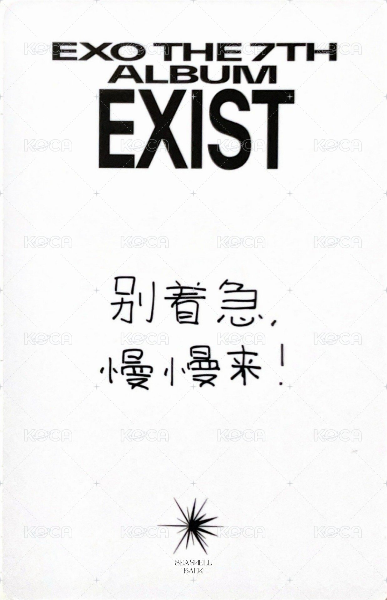 EXIST yzy 3.0 特典卡  背面