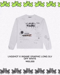 LNGSHOT x INSANE GARAGE 長袖 GRAPHIC LONG SLV OFF WHITE