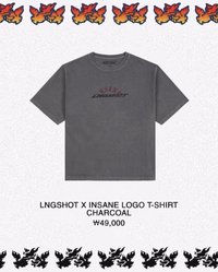 LNGSHOT x INSANE GARAGE T恤 LOGO T-SHIRT CHARCOAL