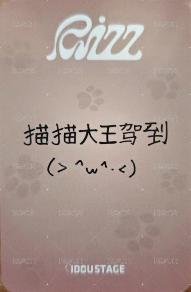 RIZZ 愛豆驛站 2.0線上 簽售卡 貓咪耳機 背面