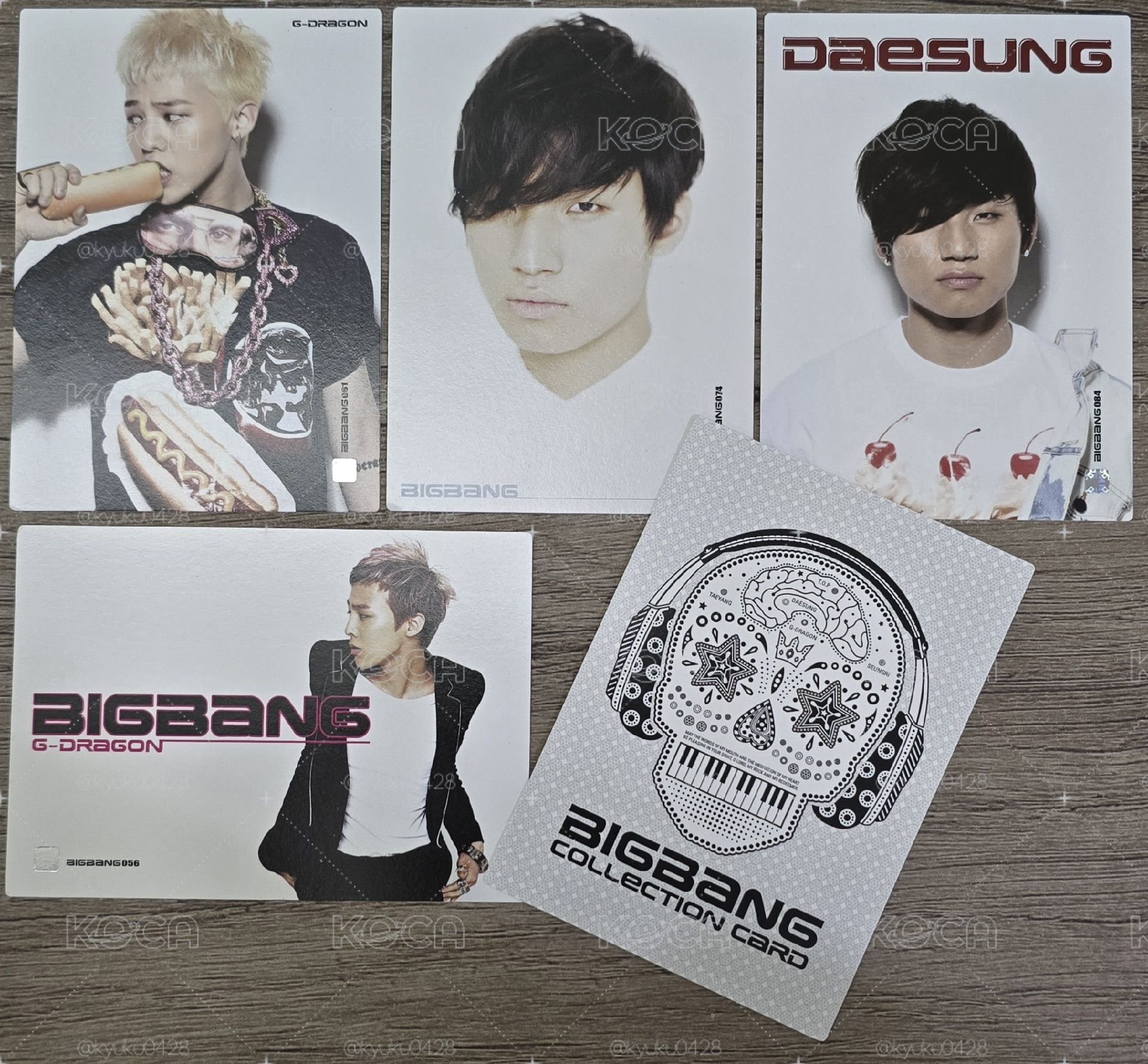 BIGBANG COLLECTION CARD 2011 YG官方收藏卡5張 黑骷髏