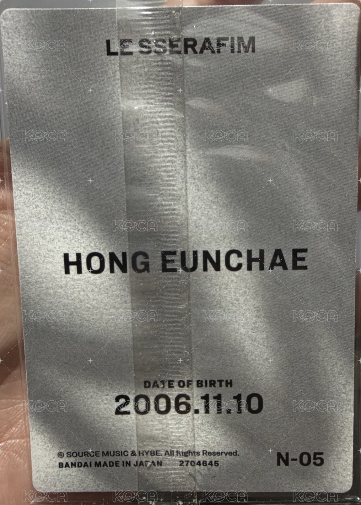 BANDAI 隨機卡 N-05 背面