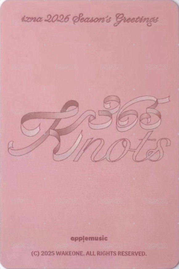 26’年曆 am 特典卡  背面