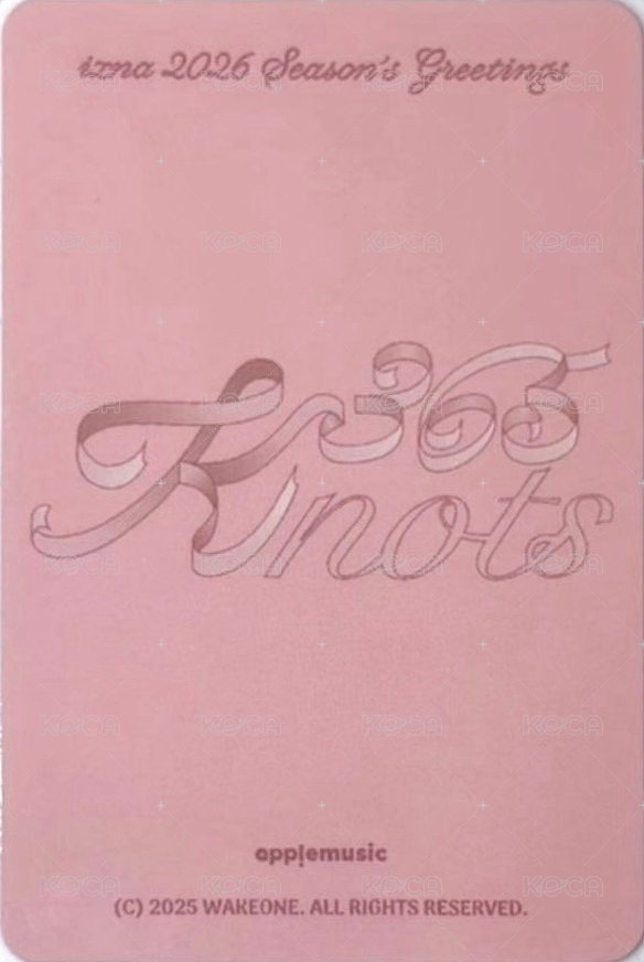 26’年曆 am 特典卡  背面