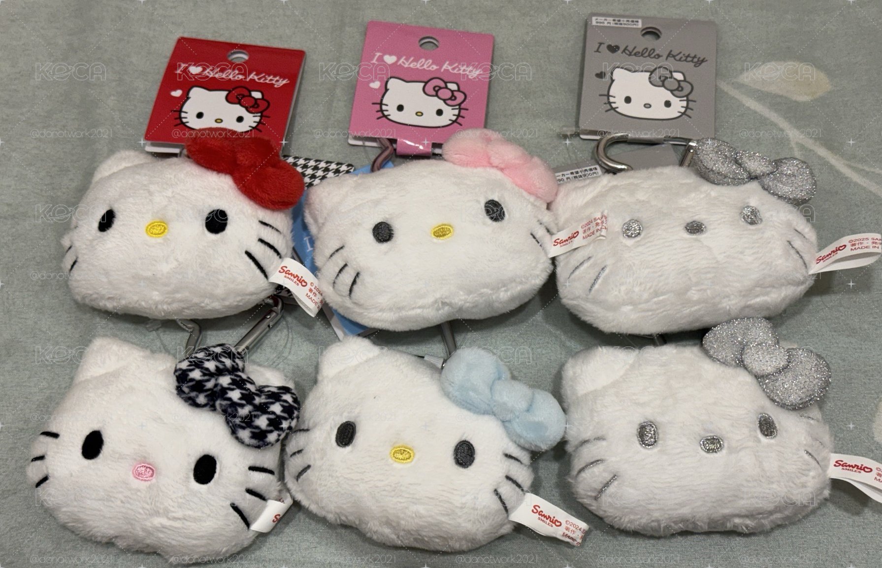 Hello Kitty三麗鷗 大頭愛心扣吊飾（可當綁物）格子崔杋圭同款