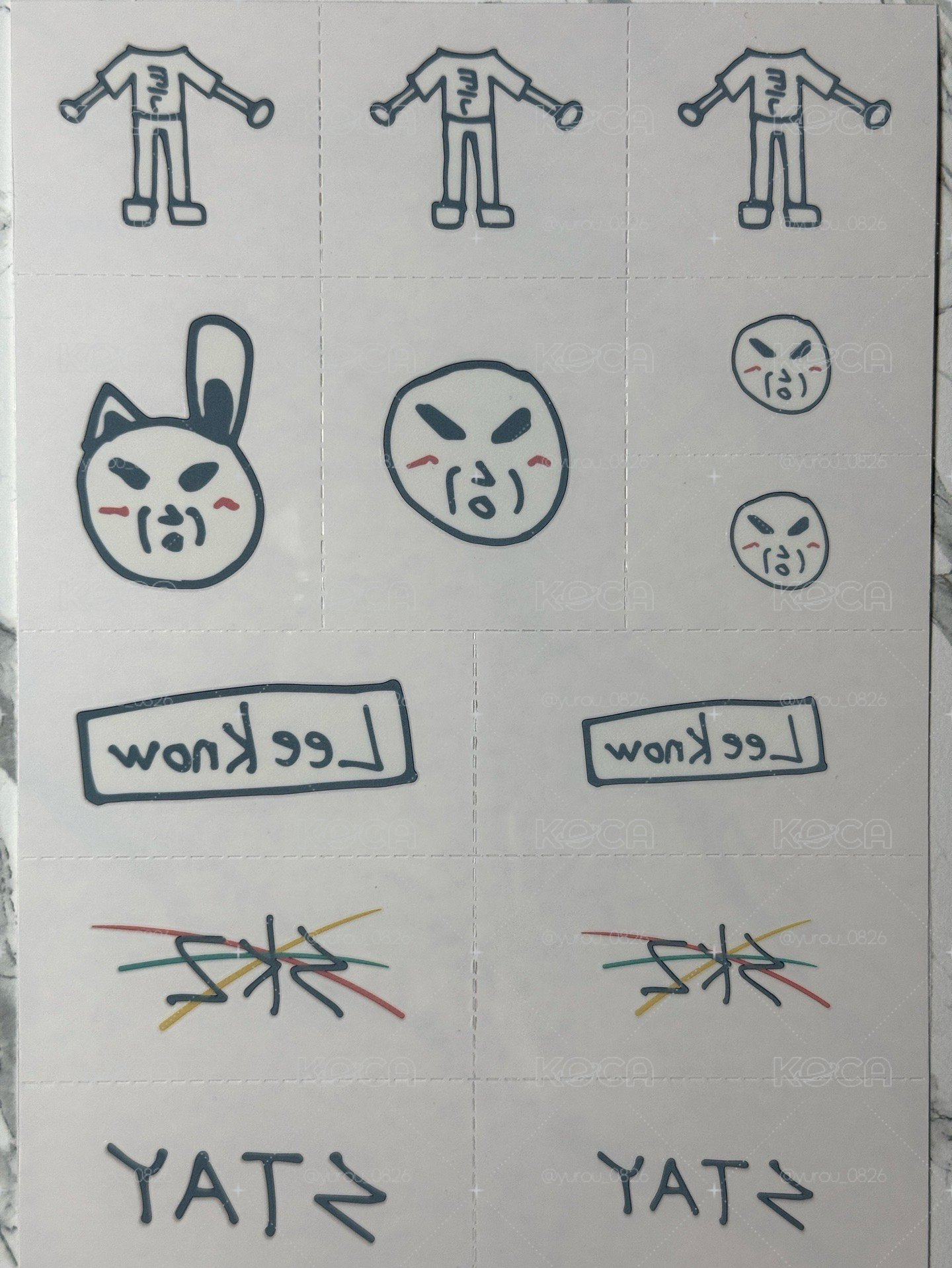 旻皺皺人紋身貼紙