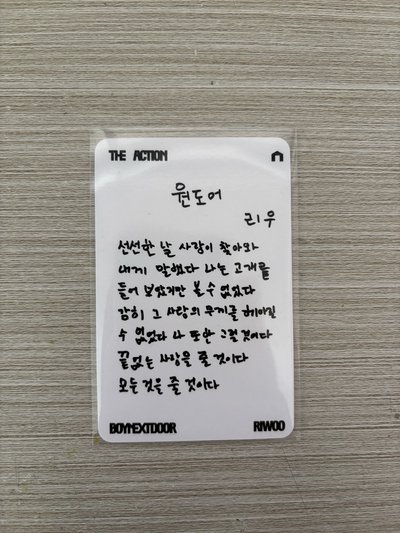 Riwoo The Action 專輯卡 Loading ver.