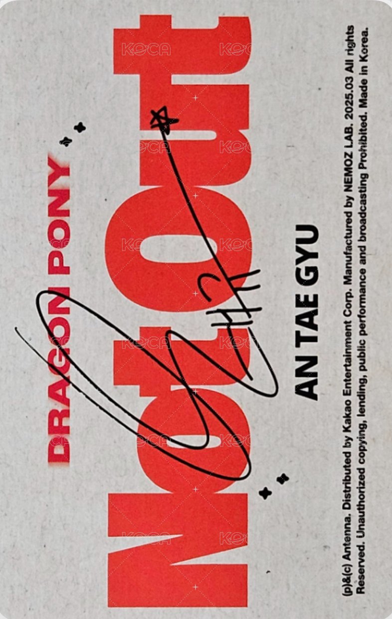 Not Out NEMO VER. 專輯卡 ID卡 背面