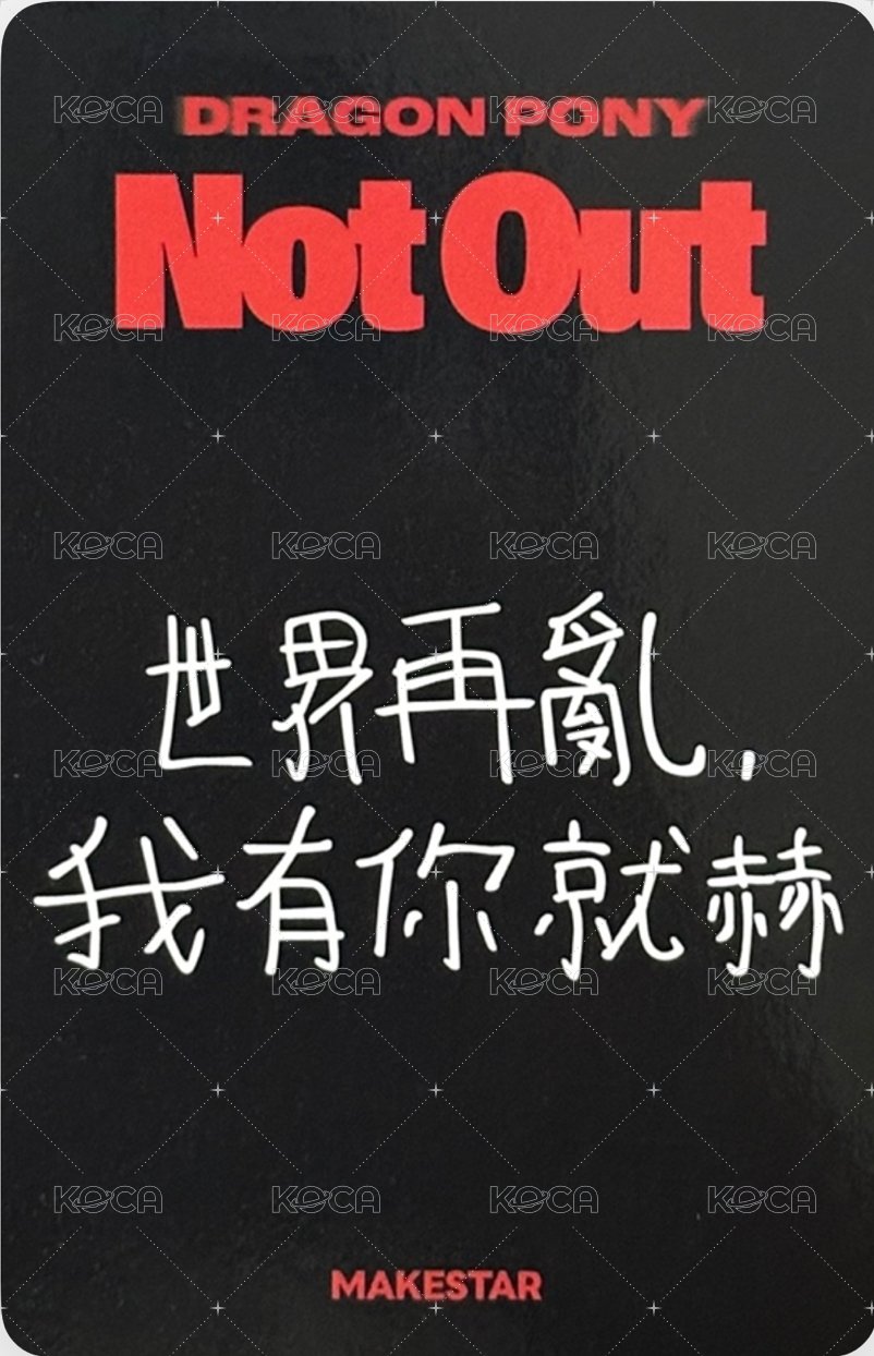Not Out ms 簽售卡 台北相機卡 中背 背面