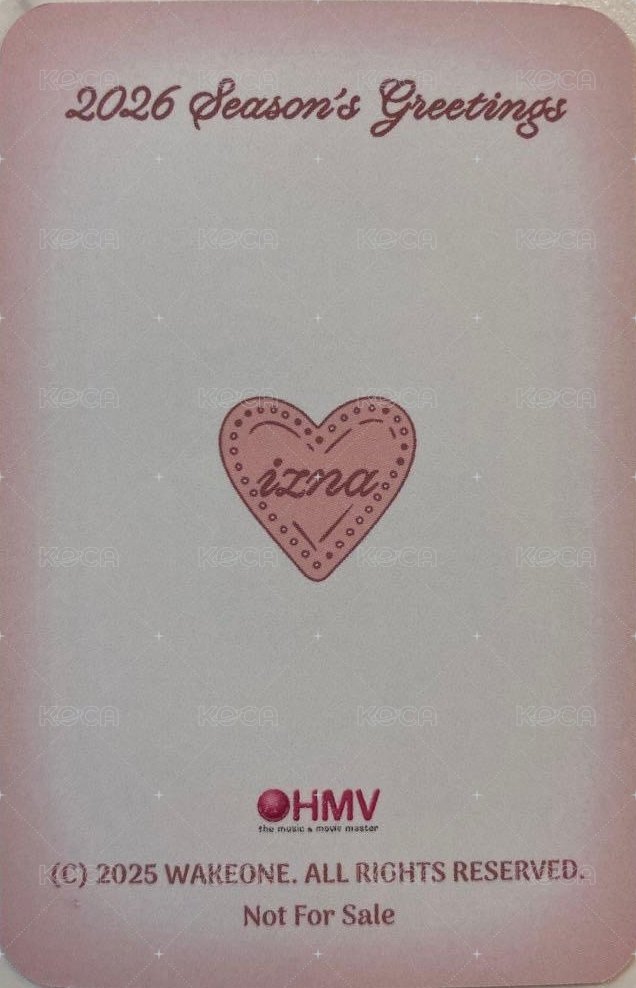 26’年曆 hmv 特典卡  背面