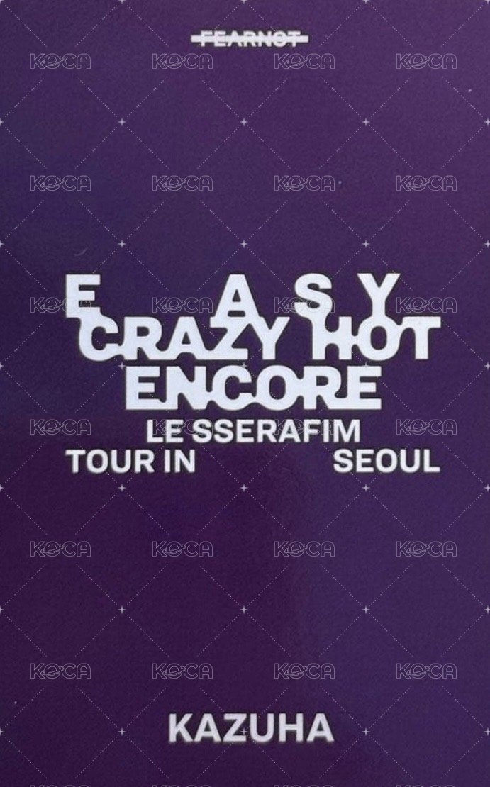 25‘巡迴 首爾安可 入場卡 / 場限卡 首爾zone 背面