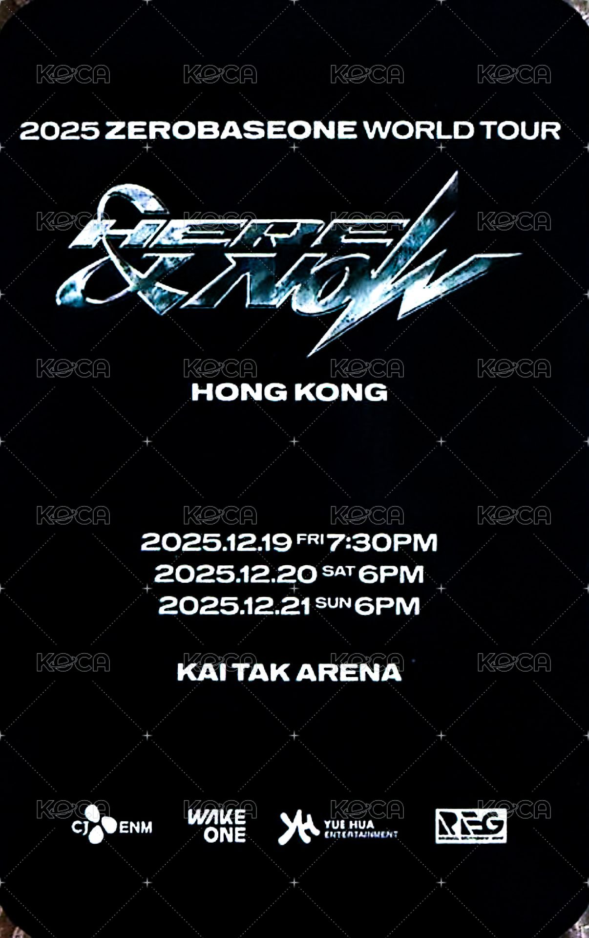 二巡H＆N 香港 入場卡 / 場限卡 D2 背面