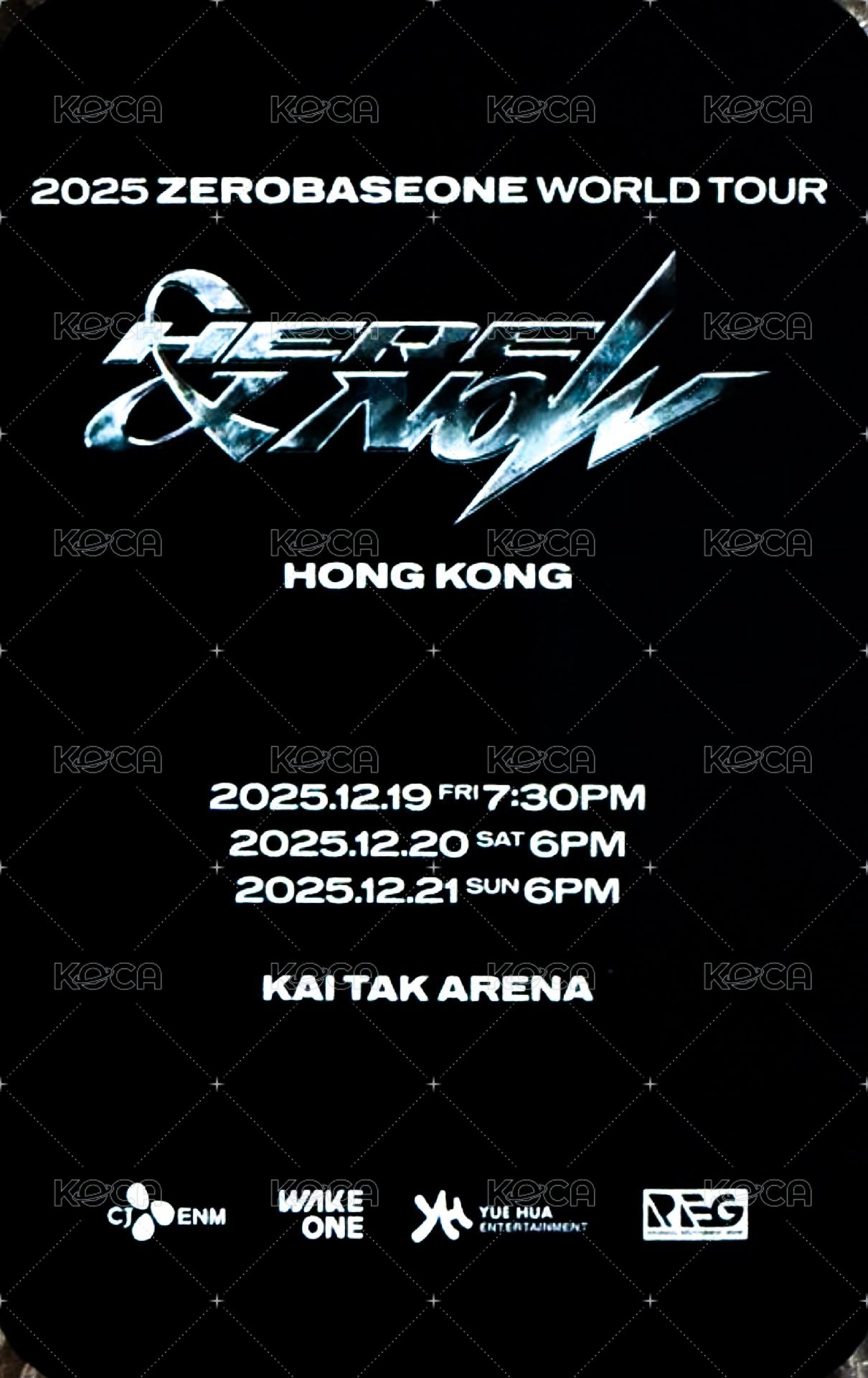 世巡H&N 香港  入場卡 / 場限卡 D1 背面