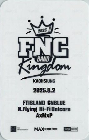 FNC BKD 8/2 入場卡 / 場限卡  背面