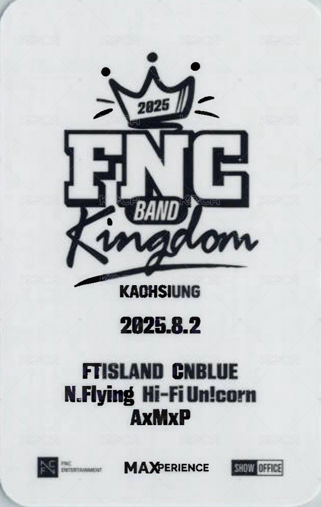 FNC BKD 8/2 入場卡 / 場限卡  背面