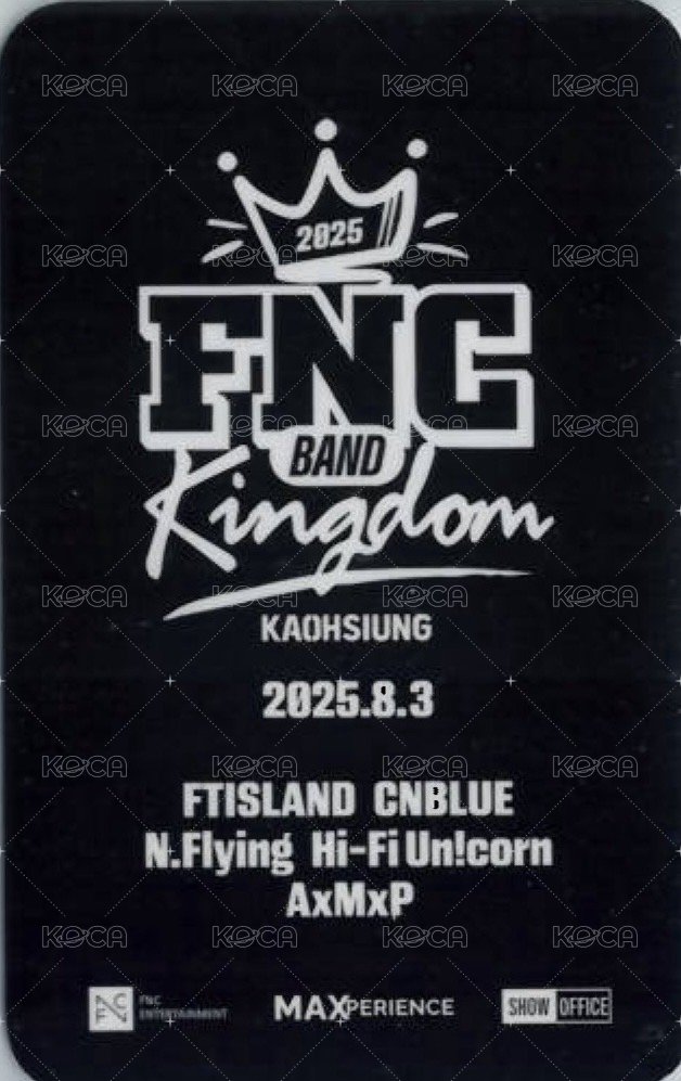 FNC BKD 8/3 入場卡 / 場限卡  背面