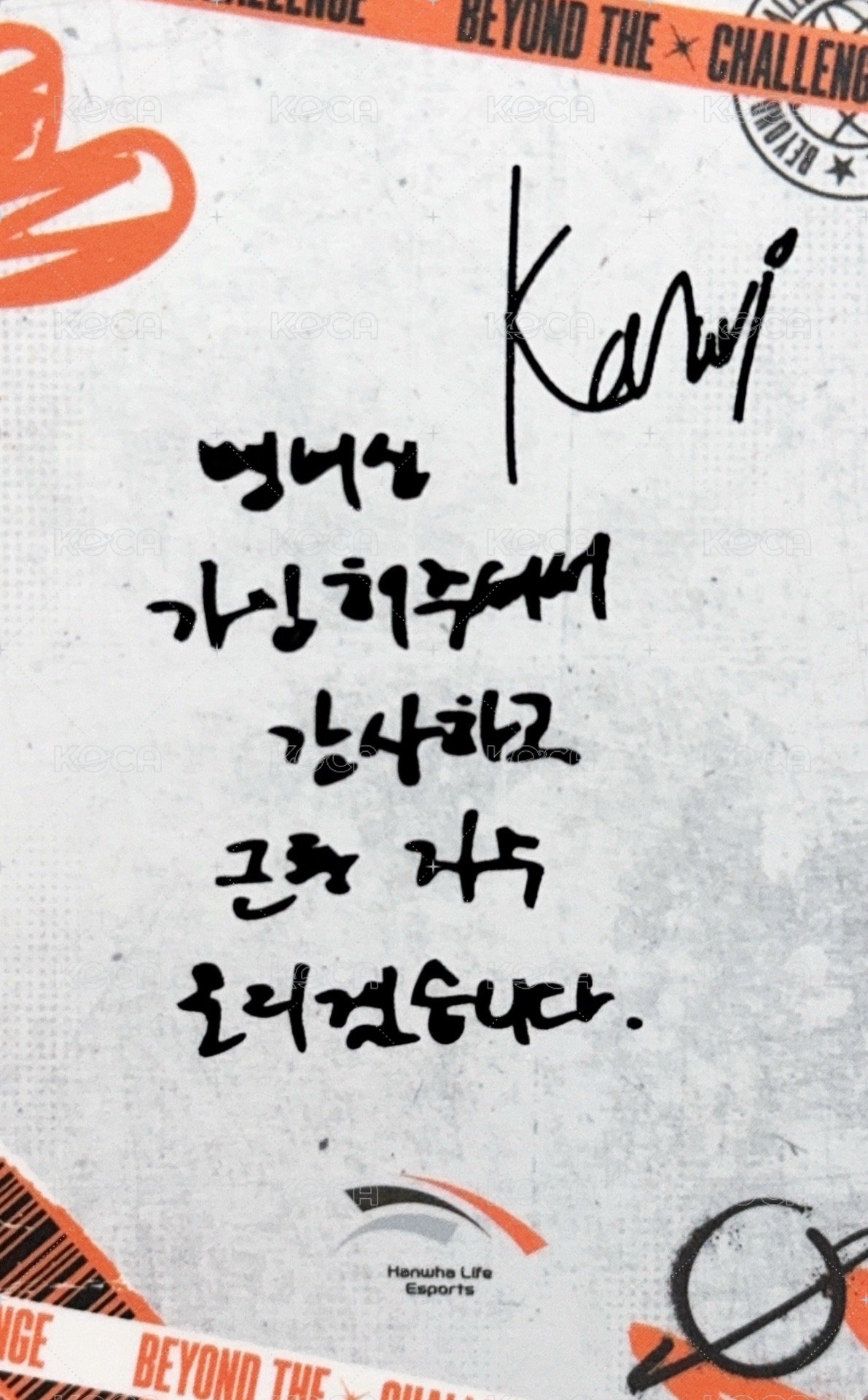 26韓華會員禮 會員禮卡 橘子 背面